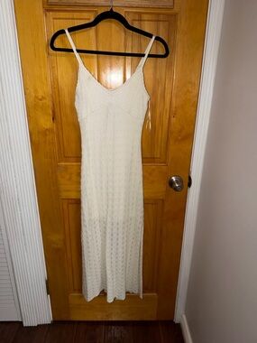 Hollister Cream Crochet Maxi Slip Dress